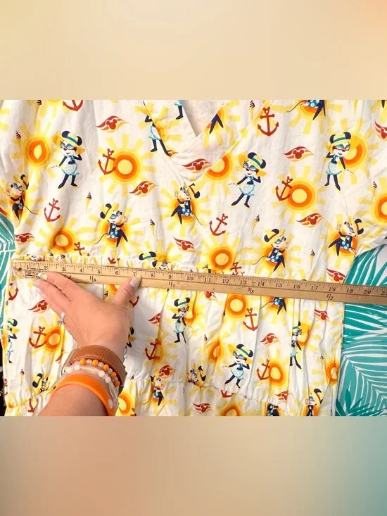 Disney Cruise Line sundress w/Captain Minnie Mouse, nautical anchors, & suns - Picture 4 of 6